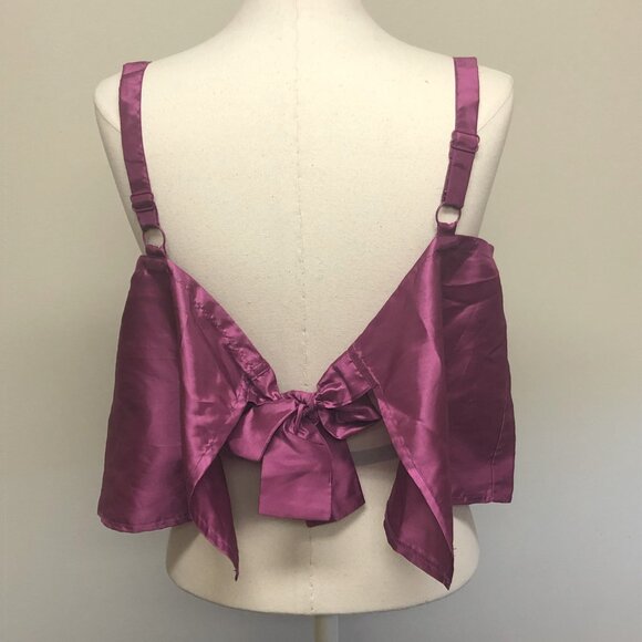 Magenta shiny swing tank top UO bow reversible - Picture 2 of 7